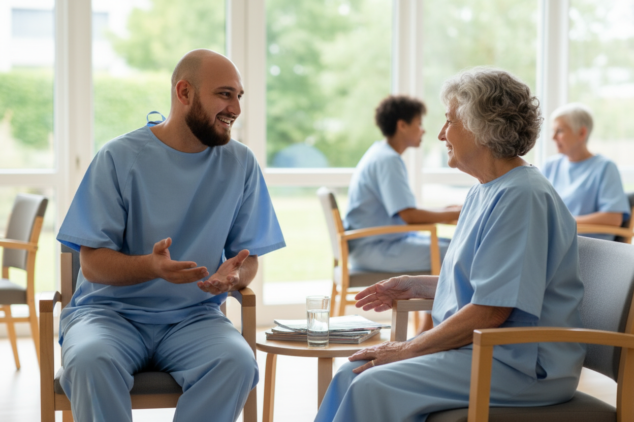 Patient en pleine discussion